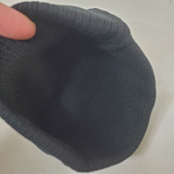 Flan Labs Dual Black Beanie Embroidered One Size Fits ALL 100% Cotton Knit NWT - Picture 3 of 7